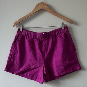NWT Banana Republic Factory Women's Linen Elastic-Waist Magenta Shorts Size S